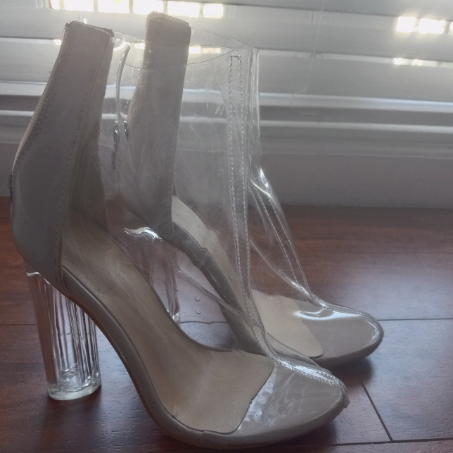 Clear And Clream Ankle Booties 6